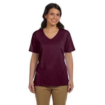 Hanes Ladies 5.2 Oz. Comfortsoft&reg; V-neck Cotton T-shirt