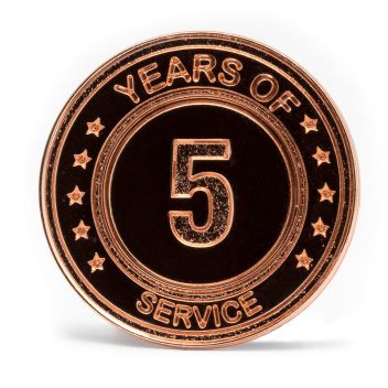 5 Years Of Service Stock Lapel Pins
