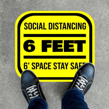 6ft Space Square Social Distancing Stickers