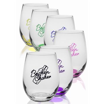 9 Oz. Libbey® Stemless Wine Glasses - Full Color