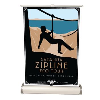 Desktop Mini Retractable Roll Up Banner Stand 11.75 X 17 Inch