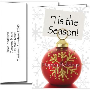 Tis The Season Holiday Greeting Cards With Imprinted Envelopes