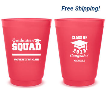 Personalized Graduation Squad 16oz Frosted Stadium Cups