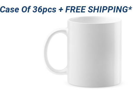 11oz White Ceramic Sublimation Coffee Mugs - Case Of 36pcs