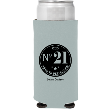 21 Aged To Perfection Birthday Full Color Slim Can Coolers