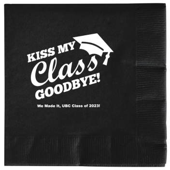Custom Kiss My Class Goodbye Graduation 3ply Premium Beverage Napkins