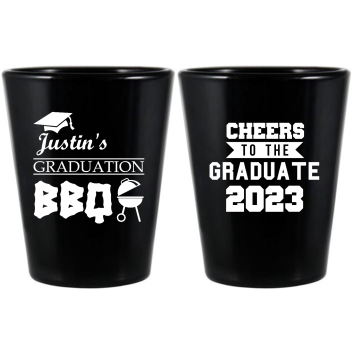 Customized Graduation Bbq Party Black Shot Glasses
