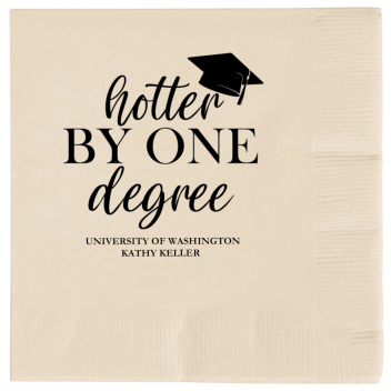 Customized Hotter By One Degree Graduation 3ply Premium Beverage Napkins