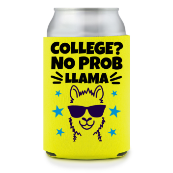 Full Color Foam Collapsible Can Coolers Back To School College No Prob Llama Style 139596