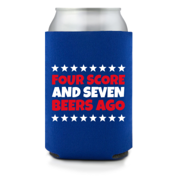 Full Color Foam Collapsible Can Coolers Fourth Of July Four Score Beers Ago And Seven Style 137586
