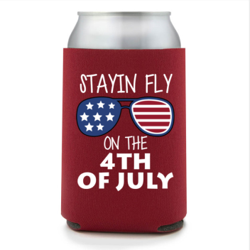 Full Color Foam Collapsible Can Coolers Fourth Of July Stayin Fly On The 4th Of July Style 137296