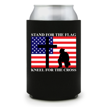 Full Color Foam Collapsible Can Coolers Memorial Day Stand For The Flag Kneel For The Cross Style 136407