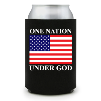 Full Color Foam Collapsible Can Coolers Memorial Day One Nation Under God Style 136404