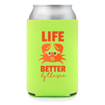 Full Color Foam Collapsible Can Coolers Seasonal Life Better By The Sea Is Style 139799