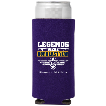 Legends Were Born Last Year Birthday Full Color Slim Can Coolers