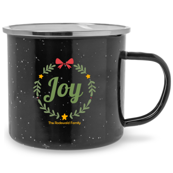 Personalized 16oz Christmas Joy Wreath Campfire Metal Mugs