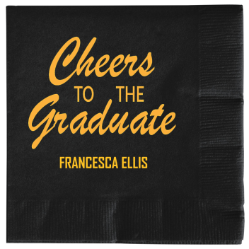Personalized Cheers To The Graduate 3ply Premium Beverage Napkins