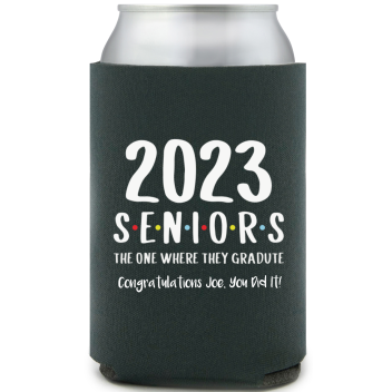 Personalized Friends Themed Graduation Full Color Can Coolers