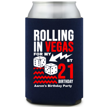 Rolling In Vegas 21st Birthday Full Color Can Coolers