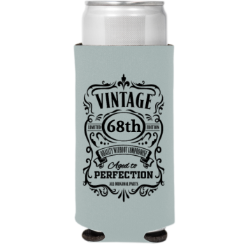 Vintage Aged To Perfection Custom Year Birthday Full Color Slim Can Coolers
