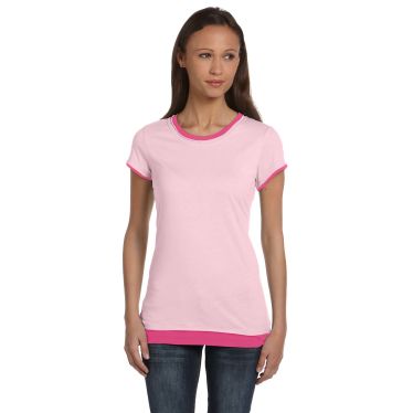 Bella Ladies Sheer Jersey Short-Sleeve 2-in-1 T-Shirt