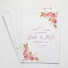 Custom Full Color 5 x 7 Inch Invitation Cards - Wedding Save the Date (Pink Metallic Imprint) - Imprint Invitation Card