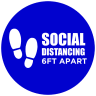 6ft Apart Round Social Distancing Stickers - 6ft Apart