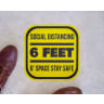 6ft Space Square Social Distancing Stickers - Floor Stickers