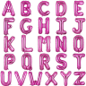 34 Inch Letter, Number, and Symbol Shaped Microfoil&reg; Balloons - Magenta - Letter Balloons

