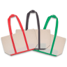 Blank Two Tone Cotton Canvas Tote Bags - Shopping
