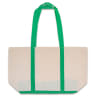 Blank Two Tone Cotton Canvas Tote Bags_Natural - Green - Budget