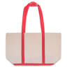 Blank Two Tone Cotton Canvas Tote Bags_Natural - Red - Tote
