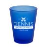 1.75 Oz Frosted Blue Shot Glass with White Imprint Color - Shot