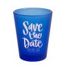 1.75 Oz Frosted Blue Shot Glass with Pink Imprint Color - Bar
