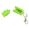 Green USB Car Charger Keychains - Car Charger