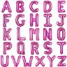 34 Inch Letter, Number, and Symbol Shaped Microfoil&reg; Balloons - Magenta - Letter Balloons