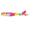 Custom Woven Cloth Wristbands with Bead One - Way Secure Locking - 