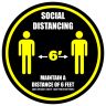 Distance Of 6ft Round Social Distancing Stickers - 6 Ft Social Distance