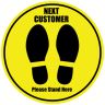 Next Customer Round Floor Stickers - 6ft Social Distancing