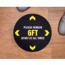 6ft At All Times Round Social Distancing Stickers - Social Distancing