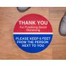 Thank You Round Social Distancing Stickers - 6 Feet Apart