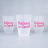 16 oz Frosted Cup with Pink Imprint Color - 