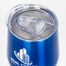 12 Oz. Laser Engraved Stainless Steel Wine Tumblers Blue - Engraved with Lid - Travel Mugs