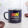 Custom Campfire Metal Mugs - Navy Blue - Campfire