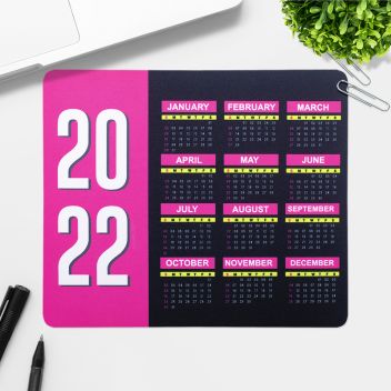 Fluorescent Neon Calendar Rectangle Mouse Pads
