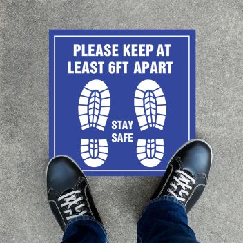 Stay Safe Square Floor Decals