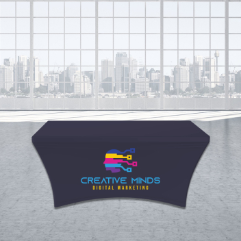 8FT Stretch Spandex Trade Show Table Cover - Full Color Imprint