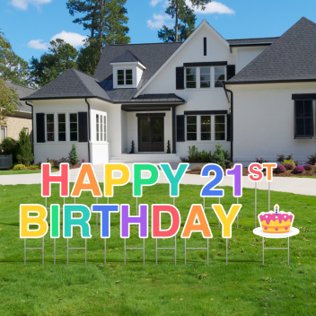 Pre-Packaged Happy 21st Birthday Yard Letters