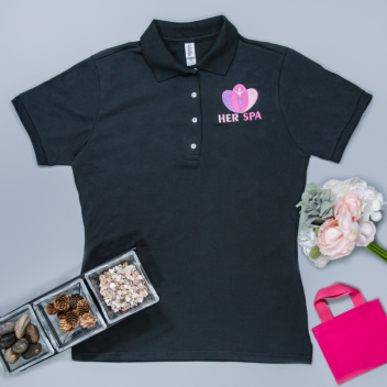 Custom Embroidered Ladies Jersey Polo With SpotShield™