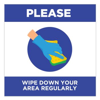 Please Wipe Down Work Area Stickers